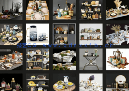 3dsky精品餐桌摆件高质量模型（150个）(图2)