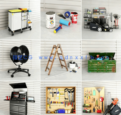 库房花园家用工具3D模型 Evermotion – Archmodels Vol.222(图4)