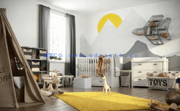 婴儿房间床玩具3D模型 Evermotion – Archmodels Vol.189(图1)