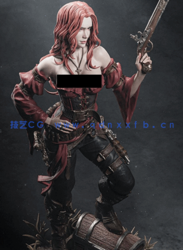 3D打印人物] 靓丽女海盗角色雕刻手办3D打印模型(图4)
