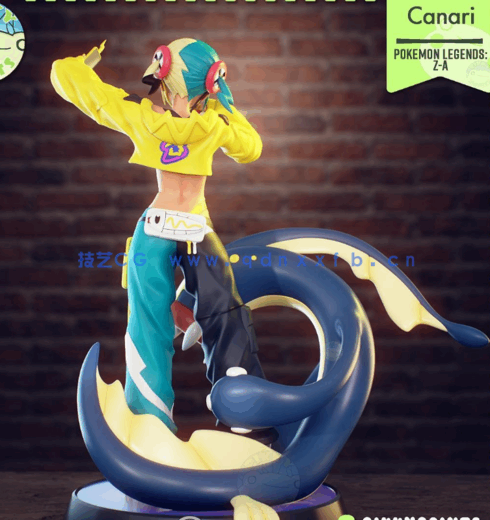 [3D打印人物] 卡娜莉Canari《宝可梦 传说：Z-A》游戏角色雕刻手办3D打印模(图3)