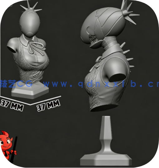 [3D打印人物] 蕾塞Reze变身炸弹人版《链锯人》动漫角色雕刻手办3D打印模型(图5)