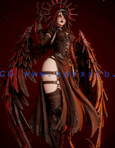 [3D打印人物] 腐化堕落修女Corrupted Nun角色雕刻手办3D打印模型(图1)