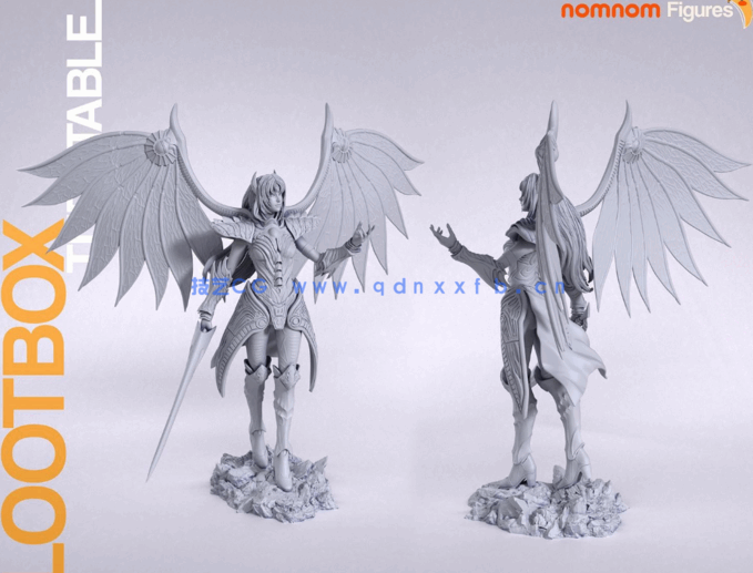 [3D打印人物] 萝丝Rose《龙骑士传说》游戏角色雕刻手办3D打印模型(图2)