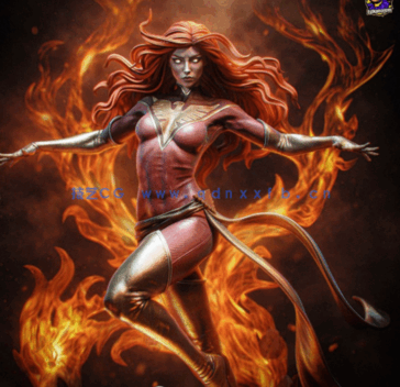 [3D打印人物] 黑凤凰Dark Phoenix《X战警》漫威角色雕刻手办3D打印模型(图1)