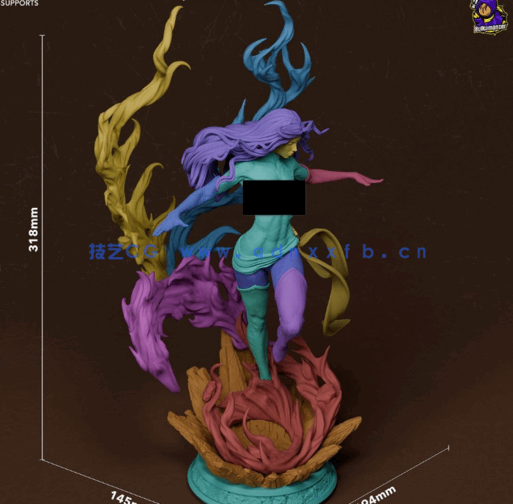 [3D打印人物] 黑凤凰Dark Phoenix《X战警》漫威角色雕刻手办3D打印模型(图4)