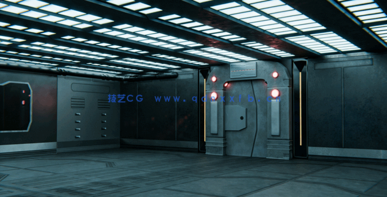 [室内设计] 科幻工业风建筑室内墙壁地面环境3D模型合集(图1)