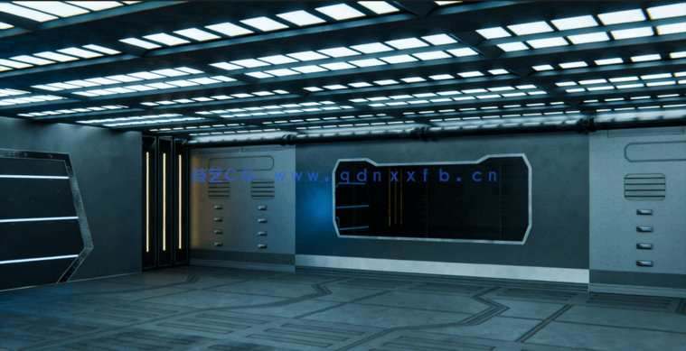 [室内设计] 科幻工业风建筑室内墙壁地面环境3D模型合集(图2)