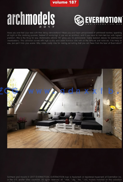 时尚木头椅子长凳3D模型 Evermotion Archmodels Vol.187(图1)