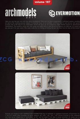 时尚木头椅子长凳3D模型 Evermotion Archmodels Vol.187(图5)