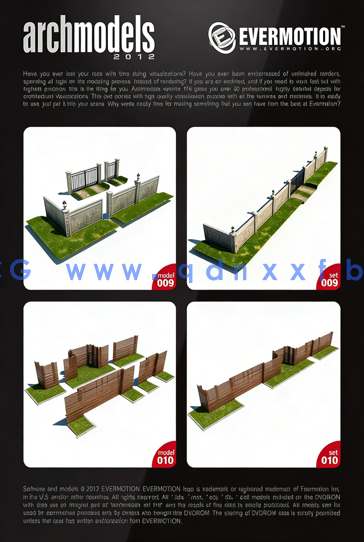 公园栅栏围栏长椅3D模型 Evermotion – Archmodels Vol. 116(图5)