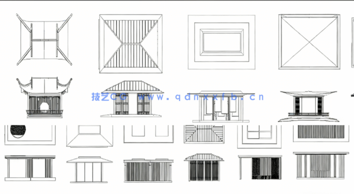 新庭院凉亭CAD图库合集(图6)