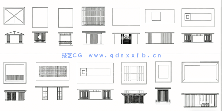 新庭院凉亭CAD图库合集(图5)