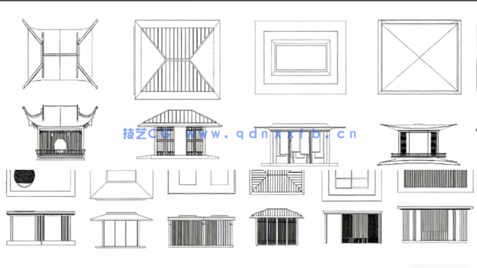 新庭院凉亭CAD图库合集(图4)