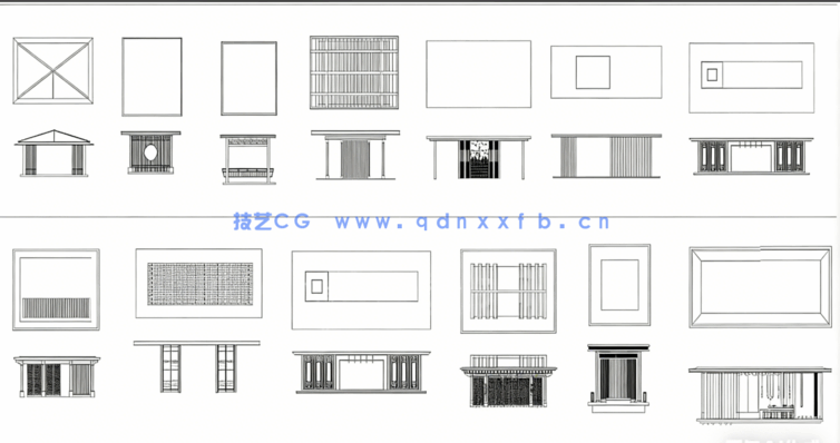 新庭院凉亭CAD图库合集(图3)