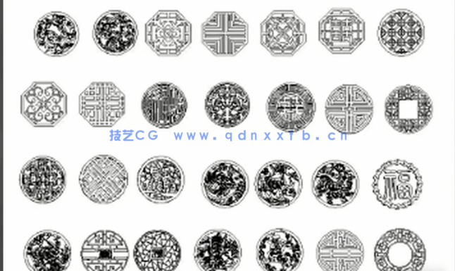 中式雕花CAD图库合合集(图4)