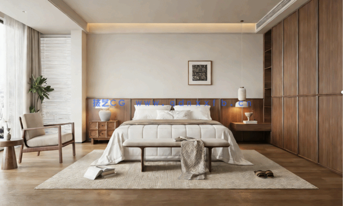 中古风家装室内装修设计效果图(图7)