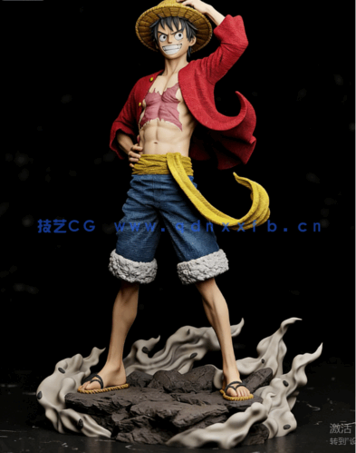 [3D打印人物] 路飞Luffy红衣黄帽《海贼王航海王》动漫角色雕刻手办3D打印(图2)