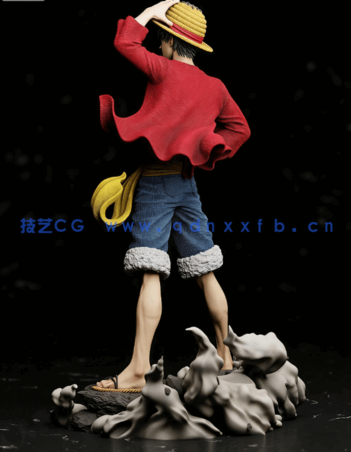 [3D打印人物] 路飞Luffy红衣黄帽《海贼王航海王》动漫角色雕刻手办3D打印(图3)
