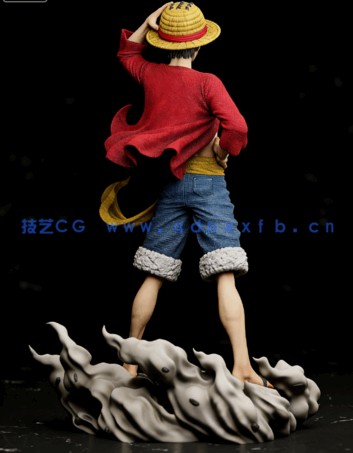 [3D打印人物] 路飞Luffy红衣黄帽《海贼王航海王》动漫角色雕刻手办3D打印(图4)