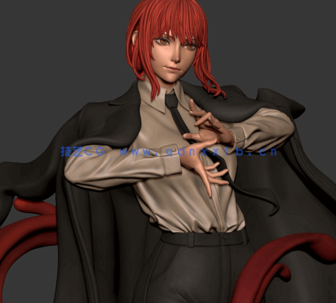 [3D打印人物] 玛奇玛Makima战斗姿势《链锯人》动漫角色雕刻手办3D打印模(图5)