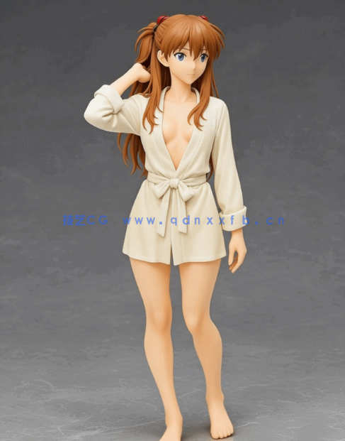[3D打印人物] 惣流·明日香·兰格雷浴袍Asuka《新世纪福音战士》动漫角色雕刻(图1)