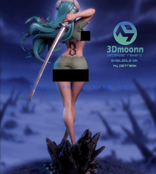 [3D打印人物] 妮莉艾露Nelliel站姿《死神》动漫角色雕刻手办3D打印模型(图4)