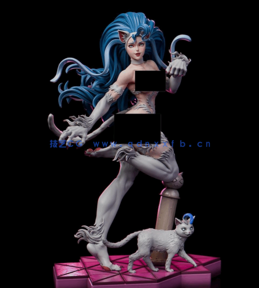 [3D打印人物] 菲莉西亚Felicia猫女变身《恶魔战士》游戏角色雕刻手办3D打印(图3)