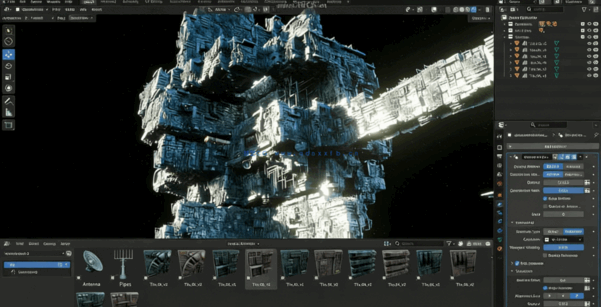 [建筑景观] 星球大战工业风格科幻细节硬表面场景3D模型V5.0版(图1)