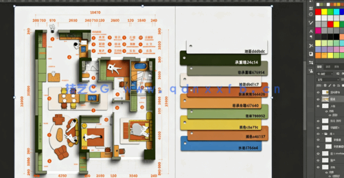 常见中间户布局方案PS+CAD(图5) 常见中间户布局方案PS+CAD(图5)