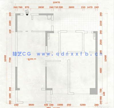 常见中间户布局方案PS+CAD(图3) 常见中间户布局方案PS+CAD(图3)