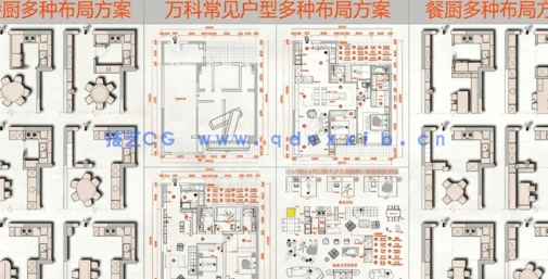 常见中间户布局方案PS+CAD(图4) 常见中间户布局方案PS+CAD(图4)