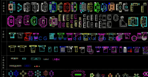 平面+立面家具图块综合图库免费下载(图4)
