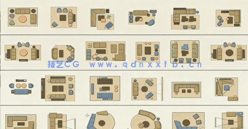 高端定制室内设计模块CAD平面图库(图3)