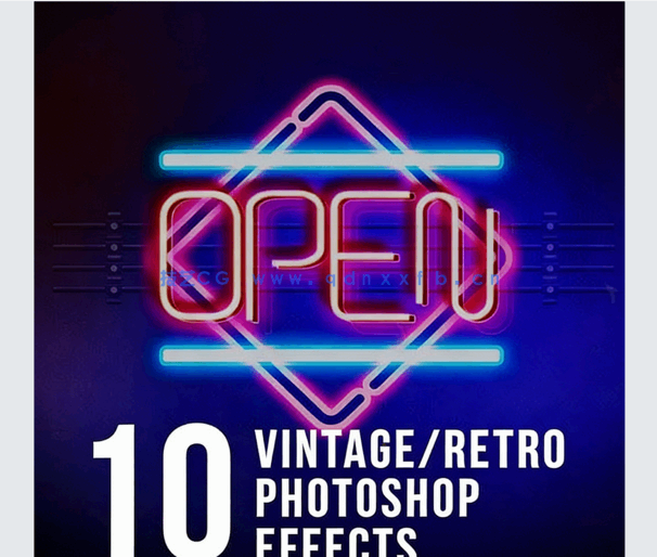 10组Retro复古风格文字文本艺术特效PSD字模(图1)