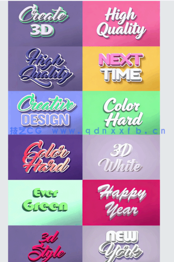 3D效果阴影动画文字特效PSD模版(图5)