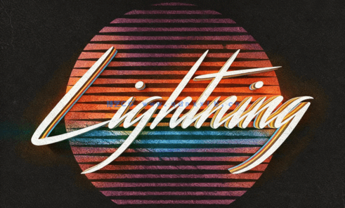 80年代华丽闪耀荧光艺术特效PSD字模(图3)