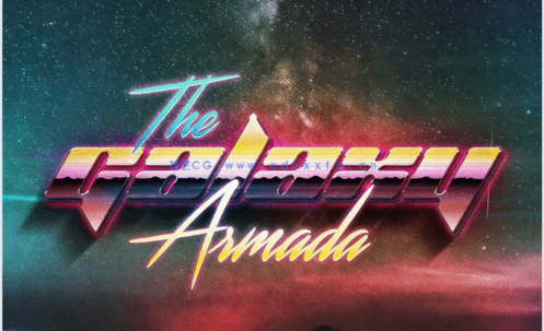 80年代华丽闪耀荧光艺术特效PSD字模(图4)