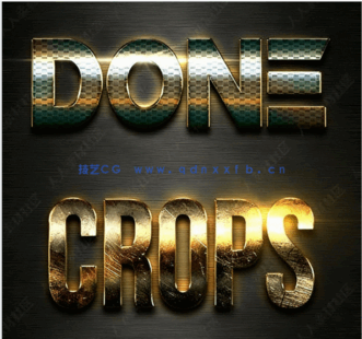 10组闪亮耀眼不同花纹反光效果艺术特效PSD字模(图2)