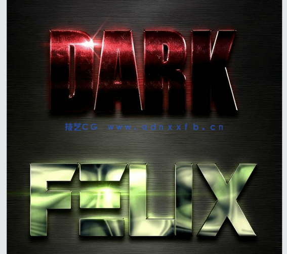 10组闪亮耀眼不同花纹反光效果艺术特效PSD字模(图4)