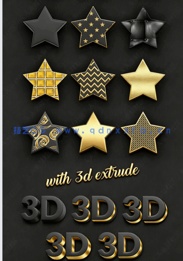 高贵优雅黑色金色混合3D字体艺术特效PSD字模(图3) 高贵优雅黑色金色混合3D字体艺术特效PSD字模(图3)