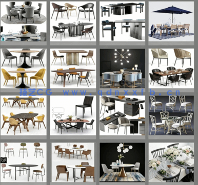 3dsky&桌椅类[桌椅组合/单人椅子/凳子/桌几/办公桌椅]PM管理器模型(图4)