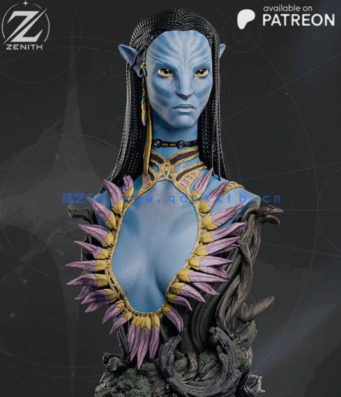 [3D打印人物] 纳威人涅提莉Neytiri半身像《阿凡达》影视角色雕刻手办3D打印(图1)