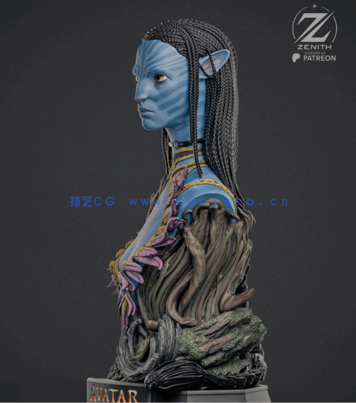 [3D打印人物] 纳威人涅提莉Neytiri半身像《阿凡达》影视角色雕刻手办3D打印(图3)