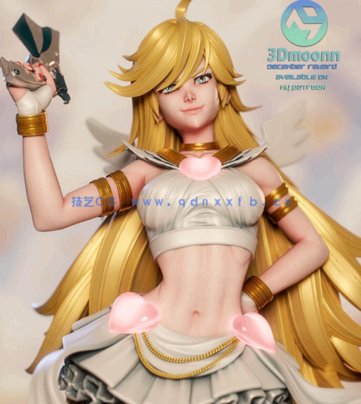 [3D打印人物] 潘迪Anarchy Panty站姿《吊带袜天使》动漫角色雕刻手办3D打印模型(图1)