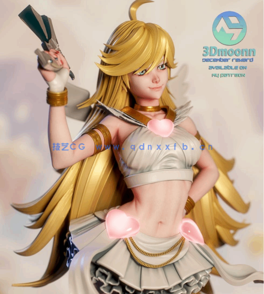 [3D打印人物] 潘迪Anarchy Panty站姿《吊带袜天使》动漫角色雕刻手办3D打印模型(图5)
