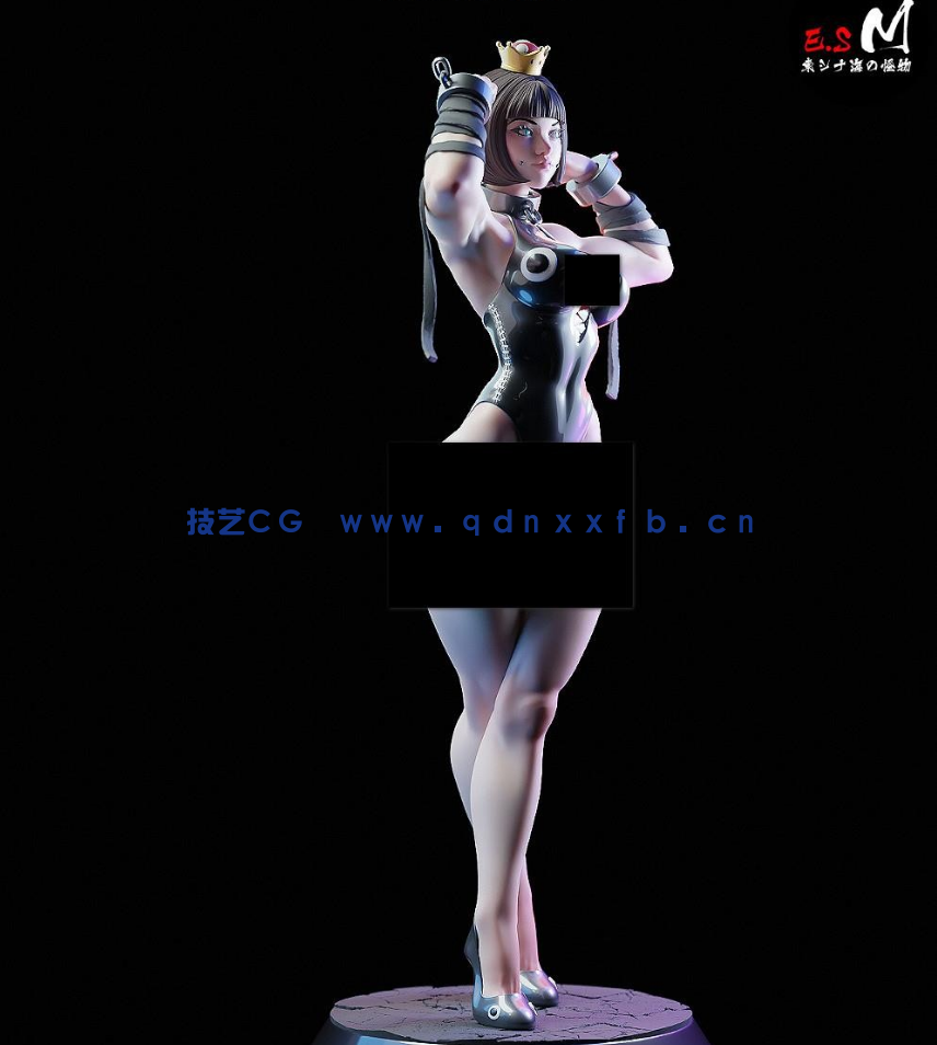 [3D打印人物] Chompette公主站姿《马里奥》游戏角色雕刻手办3D打印模型(图5)