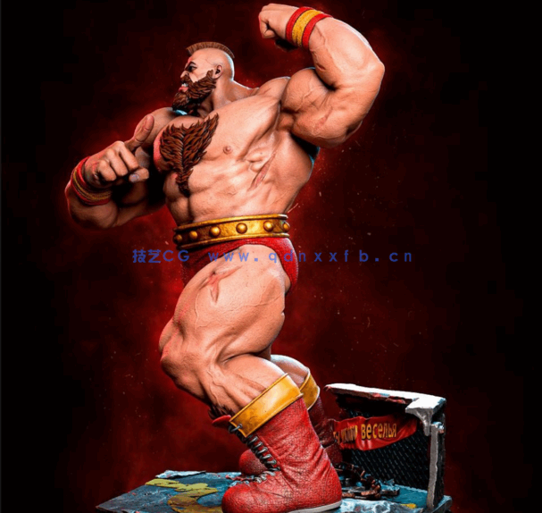 [3D打印人物] 桑吉尔夫Zangief《街头霸王》游戏角色雕刻手办3D打印模型(图2)