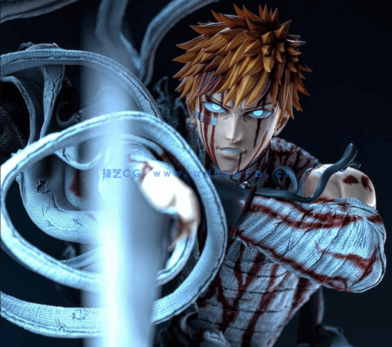 [3D打印人物] 黑崎一护战斗姿势《死神》动漫角色雕刻手办3D打印模型(图1)