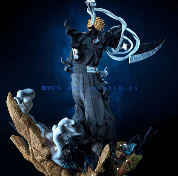 [3D打印人物] 黑崎一护战斗姿势《死神》动漫角色雕刻手办3D打印模型(图4)